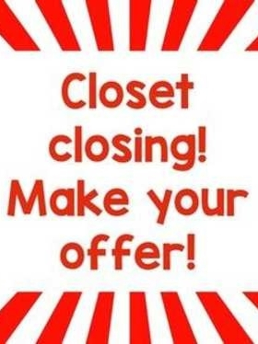 Closet Closing! Make Your Offer Graphic - Red & White